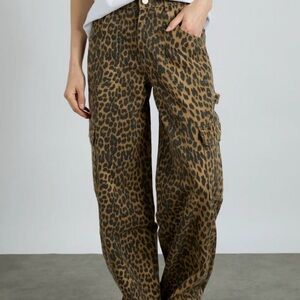 Damson Madder and the other Leopard Print Wide Leg Jeans US 8 UK 12 like new